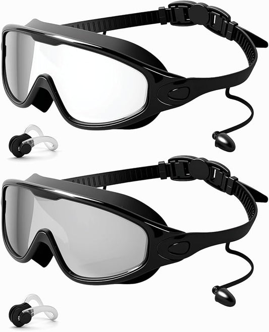 Rantizon Swim Goggles 2 Pack, Wide View Anti Fog&UV Swimming Goggles for Audlt, No Leaking Swim Glasses for Men Women Kids-StrideForce Fitness