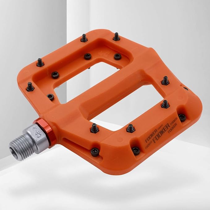 FOOKER MTB Pedals Mountain Bike Pedals 3 Bearing Non-Slip Lightweight Nylon Fiber Bicycle Platform Pedals for BMX MTB 9/16"-StrideForce Fitness