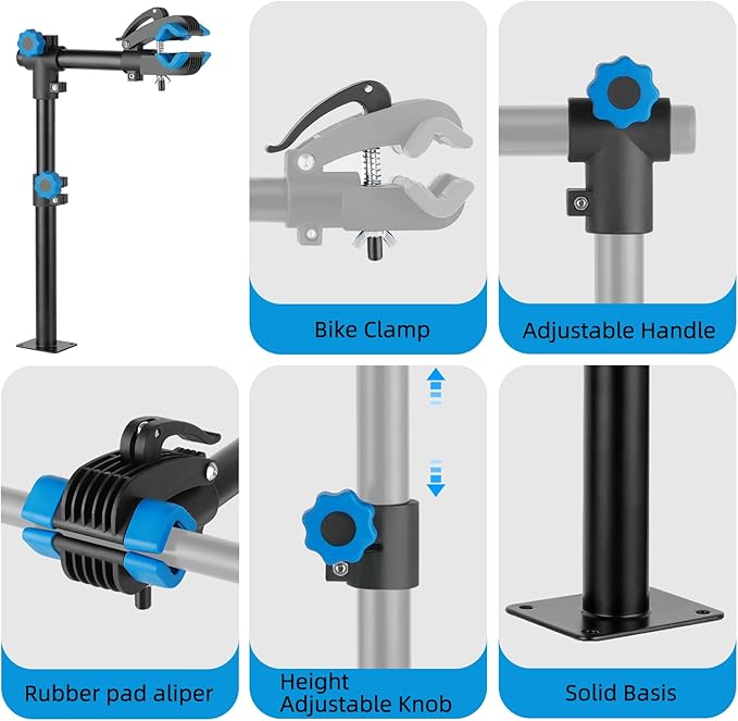 Urban Deco Bike Repair Stand Bench Mount Bike Stand Wall Mounted Bike Work Stand Bicycles Maintenance Rack Bike Clamp for Road Bike,Road Mountain Bike(27 inch)-StrideForce Fitness