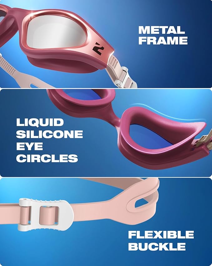 ZIONOR G1 Nava Super Anti-Fog Unisex Swim Goggles Mirror/Bright Smoke Lens-StrideForce Fitness