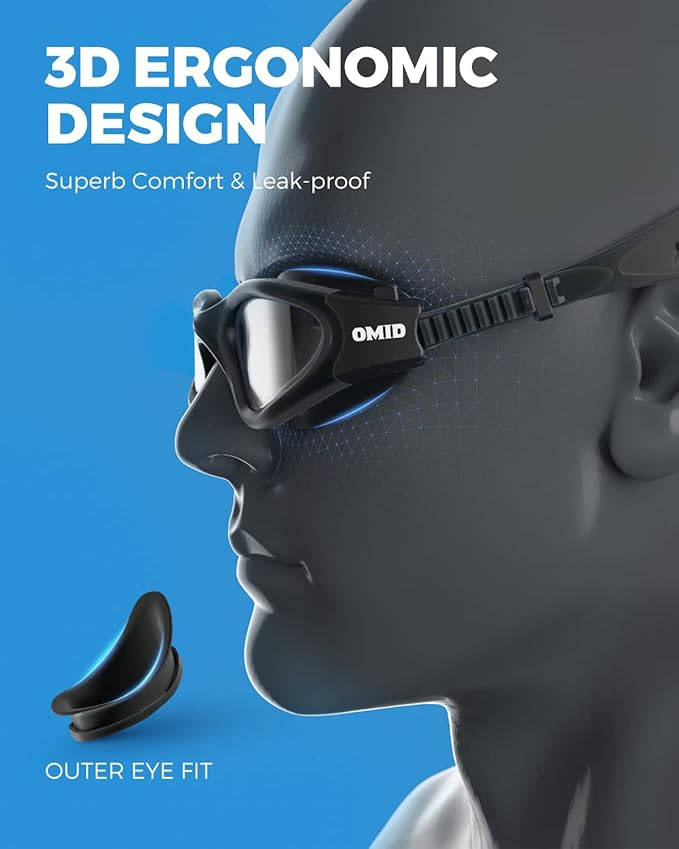 OMID Swim Goggles, P2 Polarized Swimming Goggles for Men Anti-fog Goggles Swimming for Adult Women-StrideForce Fitness