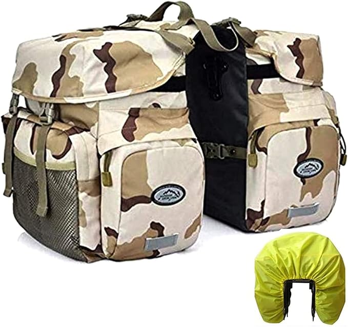 ZTZ Bike Bags for Bicycles Rear Rack, Waterproof Rear Bike Rack Bag with Rain Cover and Reflective Trim-StrideForce Fitness