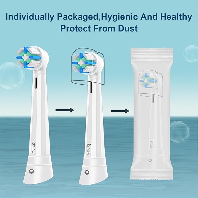 12 PCS iO Replacement Heads Compatible with Oral B iO 2/3/4/5/6/7/8/9/10 Series Electric Toothbrush,IO Toothbrush Heads Compatible with Oral B iO,Medium-Hard bristles Care for Your Teeth,White