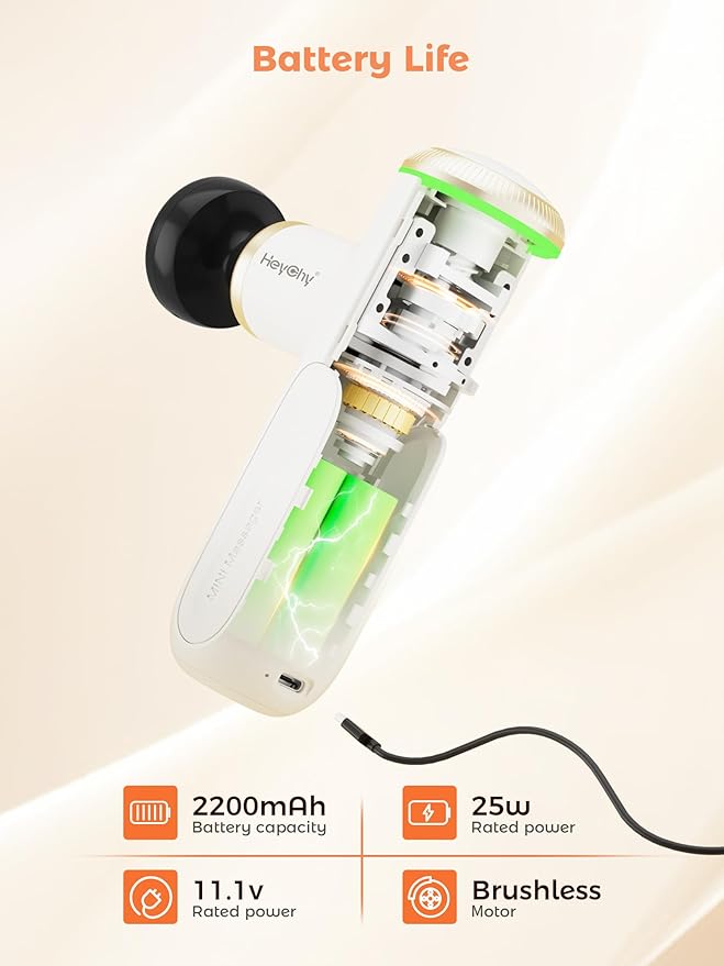 Mini Massage Gun Deep Tissue with Heat, Portable Percussion Muscle Massager for Pain Relief Muscle Relaxtion with Carry Case for Athletes & Home Use-StrideForce Fitness