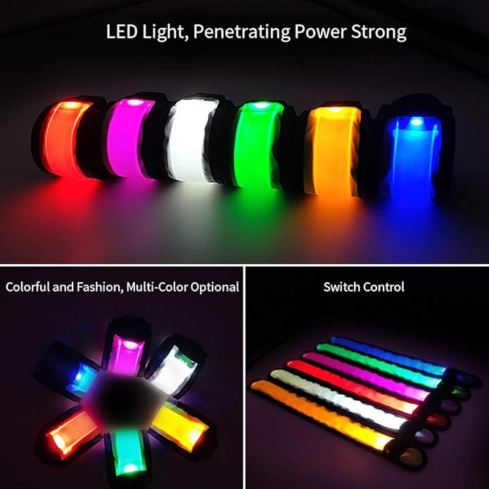 LOBKIN Safety Bracelets, LED Slap Armband Kids Walking at Night Safe LED Light Wrist Light Reflective Belt, Magic Band Running Lights for Runners-StrideForce Fitness