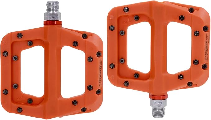 FOOKER MTB Pedals Mountain Bike Pedals 3 Bearing Non-Slip Lightweight Nylon Fiber Bicycle Platform Pedals for BMX MTB 9/16"-StrideForce Fitness