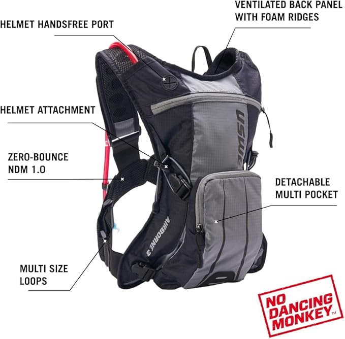 USWE Airborne Limited Race Edition with Water Bladder Included, Hydration Backpack for Men and Women, Ideal for MTB, Cycling, Mountain Biking-StrideForce Fitness