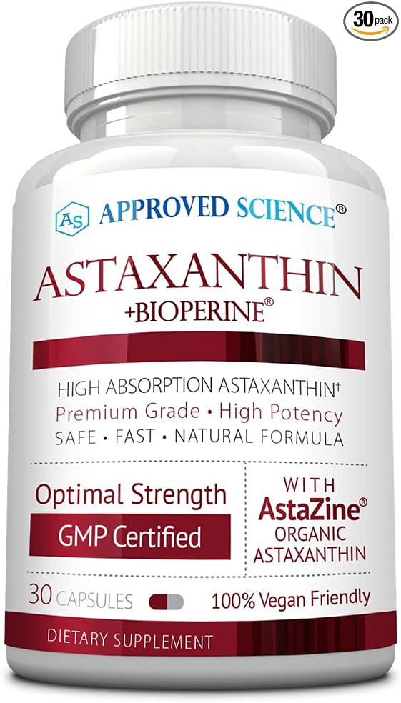 Approved Science® Astaxanthin 12 mg - Extra Strength Antioxidant - Supports Heart, Eyes, Skin - 30 Vegan Capsules - 1 Month Supply-StrideForce Fitness