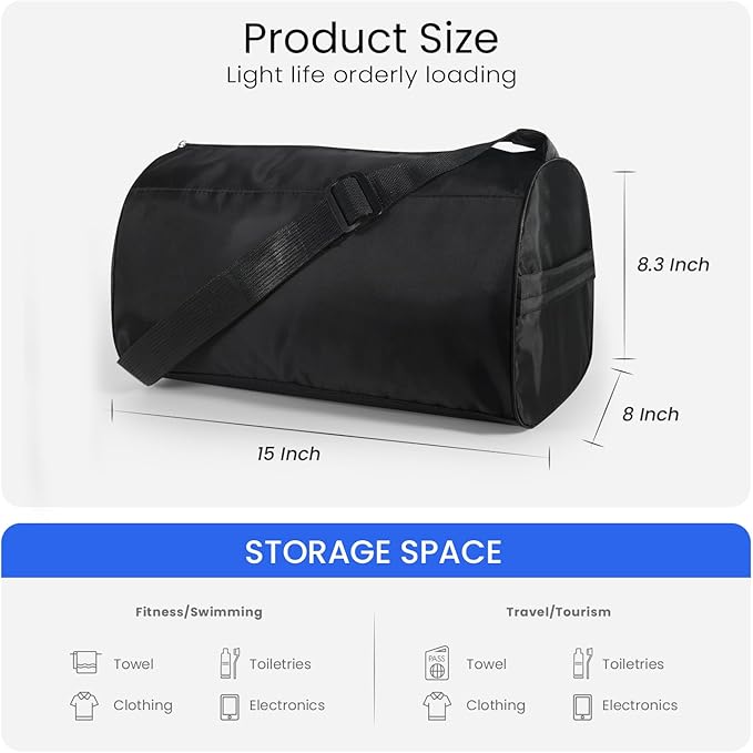 C&F BOGMOST Small Gym Bag for Women & Men,Small Lightweight Duffel Bag Carry On Bags Mini Duffel Travel Bag Waterproof Sports Bags for Workout/Sport/Travel, Dark green-StrideForce Fitness