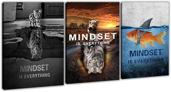 Success Wall Painting Inspirational Art Office Decor Motivational Canvas Black Poster Positive Framed Artwork Prints Picture for Living Room [36'W x 16'H]-StrideForce Fitness