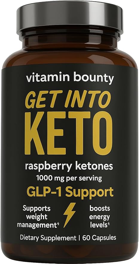 Vitamin Bounty Premium Raspberry Ketones Supplement - Keto Pills for Weight Loss - Promotes Ketosis & Metabolism Support - Keto Diet Aid - Energy Boost for Women & Men - 60 Capsules-StrideForce Fitness