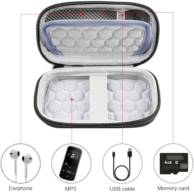 MP3 & MP4 Player Case for Luoran/for innioasis/for TIMMKOO/for MYMAHDI/for Phinistec/Music Players Bluetooth. MP3 Player for Kids Storage Box Fit for Earbuds, USB Cable and More (Bag Only)-StrideForce Fitness