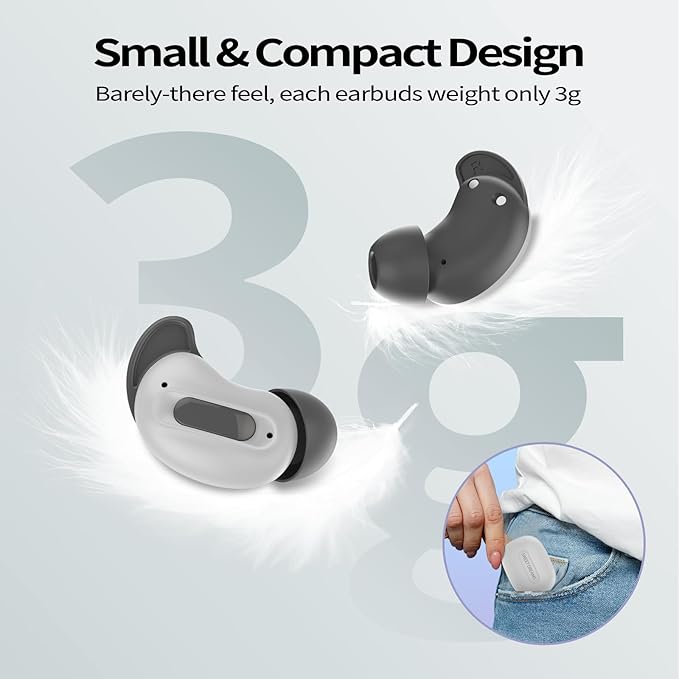 Sleep Earbuds, Mini ANC Wireless Earbuds Bluetooth 5.4 Headphones Deep Bass Stereo, 48H Playtime Ear Buds, 4 ENC Noise Cancelling Mic, In Ear IP7 Waterproof Earphones for Side Sleepers,Touch Control-StrideForce Fitness