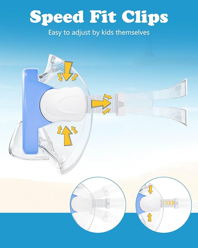 Aegend Kids Swim Mask Goggles, Tempered Glass 180° HD Wide View with Nose Cover-StrideForce Fitness