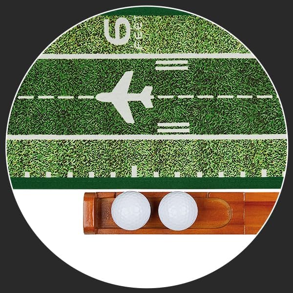 Putting Green Indoor Golf Putting Mat – Easy to Assemble with Automatic Ball Return, Wrinkle-Free Close to Real Green Speed, Suitable for Office, Recreation Room, Patio – Ideal Gift-StrideForce Fitness