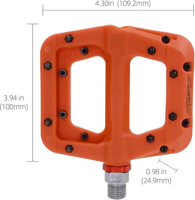 FOOKER MTB Pedals Mountain Bike Pedals 3 Bearing Non-Slip Lightweight Nylon Fiber Bicycle Platform Pedals for BMX MTB 9/16"-StrideForce Fitness