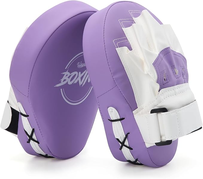 Valleycomfy Boxing Curved Focus Punching Mitts- Leatherette Training Hand Pads-StrideForce Fitness