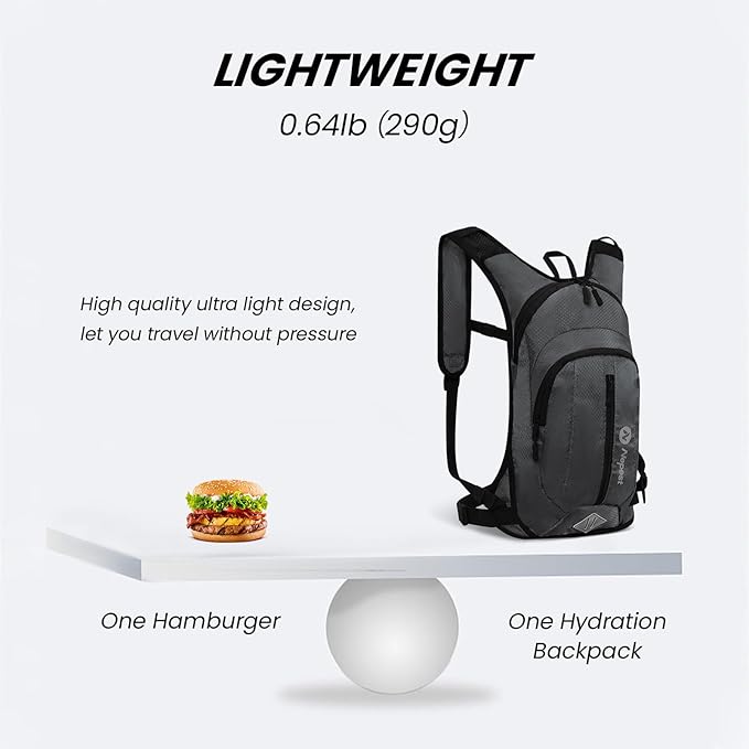 Nepest Hydration Pack Backpack for Women & Men, Lightweight Water Backpack with 2L Water Bladder for Hiking Cycling Running Biking-StrideForce Fitness