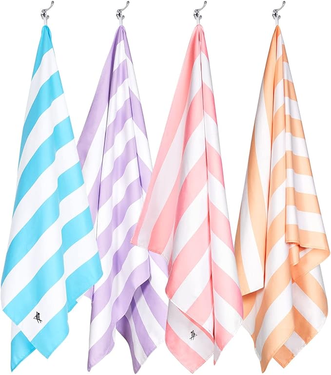 Dock & Bay Beach Towel - Quick Dry, Sand Free - Compact, Lightweight - 100% Recycled - Includes Bag - Cabana Light - Lombok Lilac - Large (160x90cm, 63x35)-StrideForce Fitness