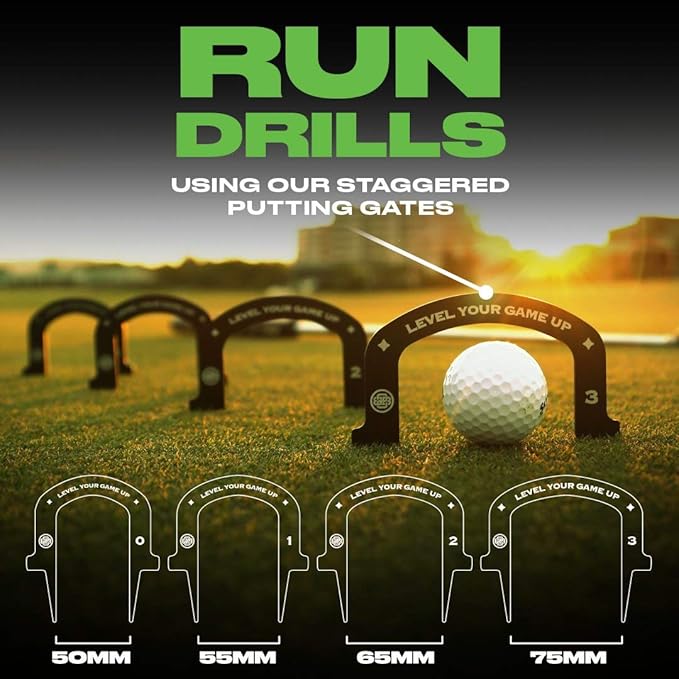 Back 2 Basics Putting Gates Set – Golf Putting Aid for Alignment & Accuracy – Gate Putting Green & Golf Putting Mat Trainer - Gate Putter Training Aid for Putting Green-StrideForce Fitness