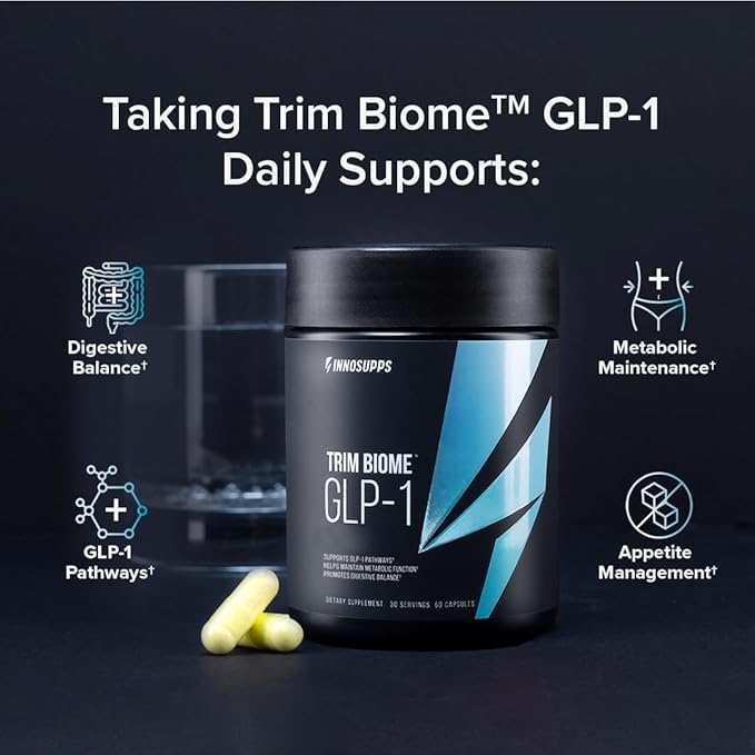 InnoSupps Trim Biome™ GLP-1 | Gut Health + Metabolic Support* | Prebiotic + Probiotic + Postbiotic | Akkermansia + Berberine | 60 Capsules. 30 Servings-StrideForce Fitness