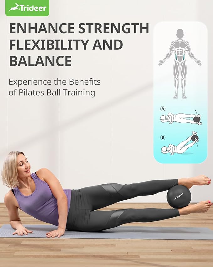 Trideer Pilates Ball - 9 Inch Core Ball for Physical Therapy, Yoga, Stability & Workout - Office & Home Gym-StrideForce Fitness