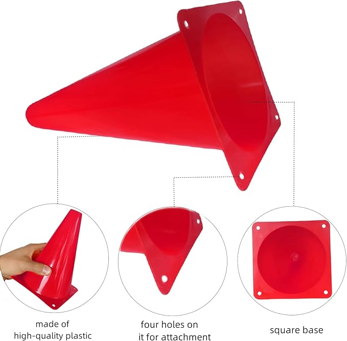 24 Pcs 7 Inch Plastic Traffic Cones, Basketball Football Drills, Skating, Sport Training Agility Markers, Indoor Outdoor Games, Multicolor-StrideForce Fitness