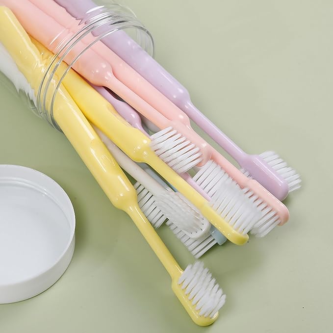 Soft Bristles Toothbrush Travel, Cleaning Toothbrush Sensitive Teeth, Round Handle with Comfort Grip, Multicolor for Bathroom Accessories, Portable Care for Students Household Use