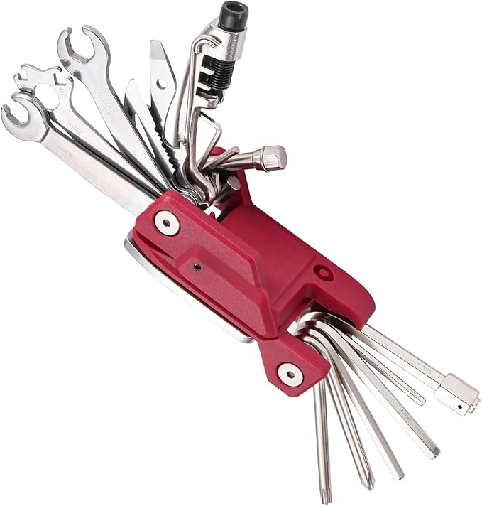 21 Bike Repair Multitool Kit with Carry Case, Portable Cycling Tool Kits (21 in 1), Bicycle Tools Kit Set with Allen Wrench, Chain Tool, Bicycle Spoke Wrench-StrideForce Fitness