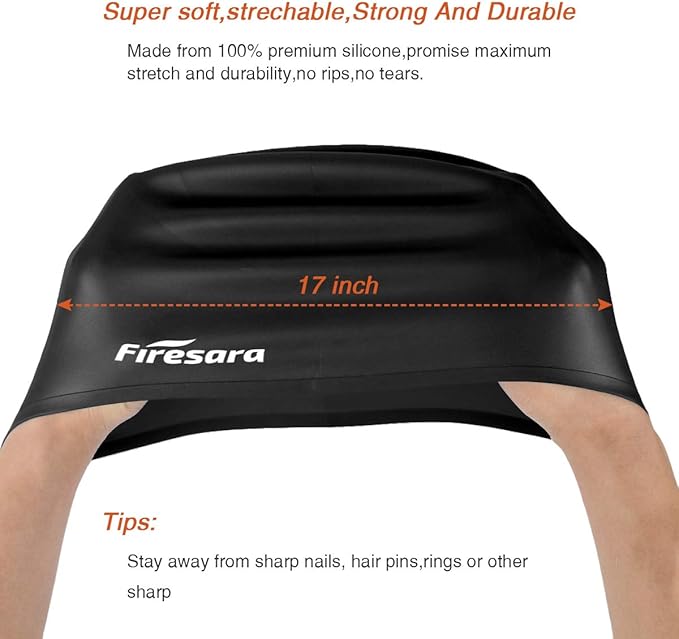 Firesara Swim Cap, Original Updated Swimming Cap 3D Ergonomic Design Comfortable Durable Ear Protection for Women Kids Men Adults Boys Girls for Long or Short Hair with Nose Clip and Ear Plugs-StrideForce Fitness
