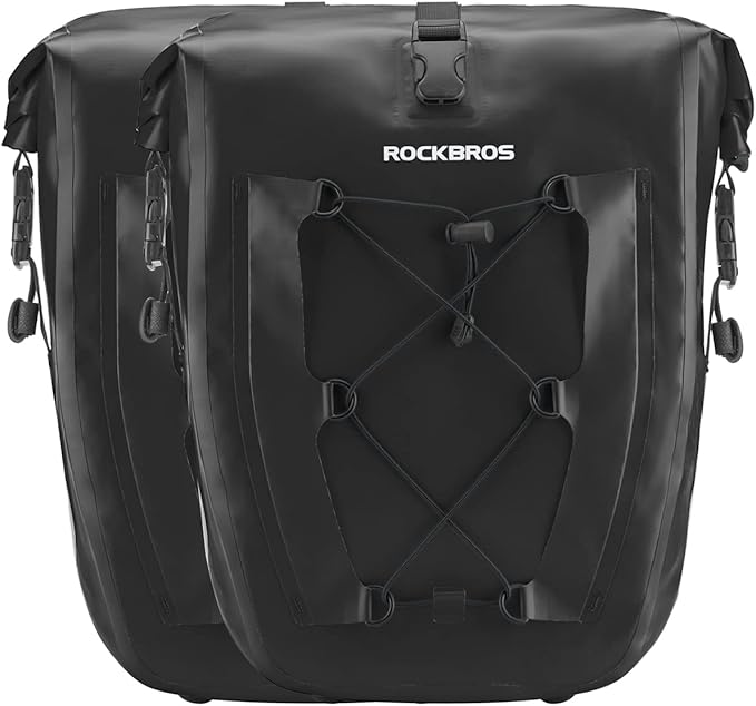 ROCKBROS Bike Panniers Waterproof Rear Rack Bag Max 30L Large Capacity for Cycling Traveling Commuting-StrideForce Fitness