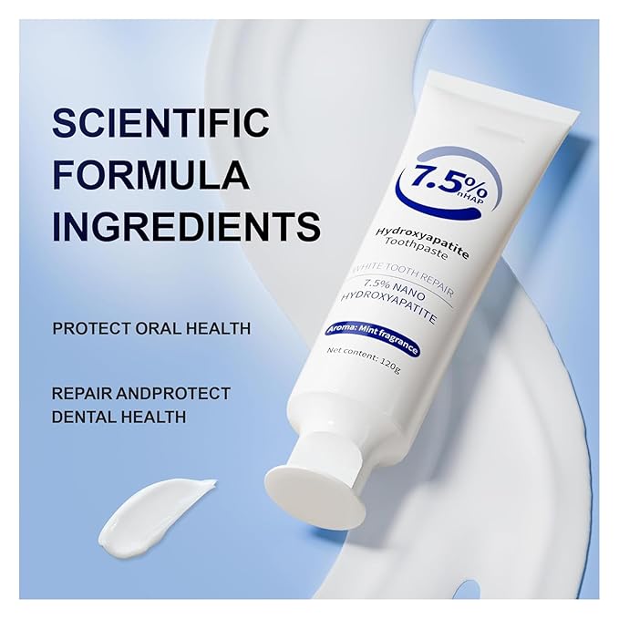 7.5% Hydroxyapatite Toothpaste， Hydroxyapatite Toothpastes for Enamel Protection and Tooth Strengthening, Repair and Protect Toothpaste 4.23oz (Red*2PCS)