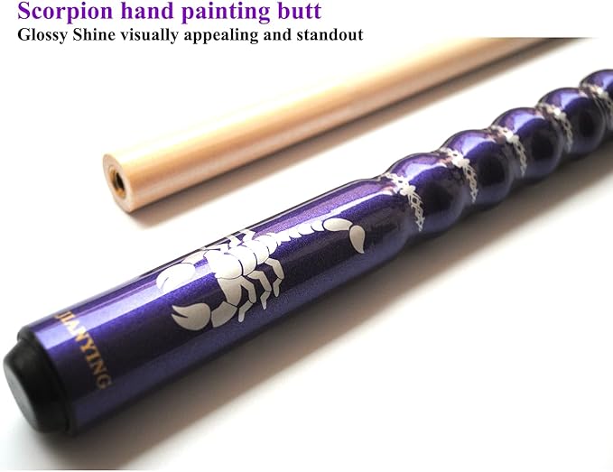 58" Pool Cue Stick,13mm 2-Piece Maple Hardwood Ergonomic Design Billiard Cues Kit,19/20/21oz-StrideForce Fitness