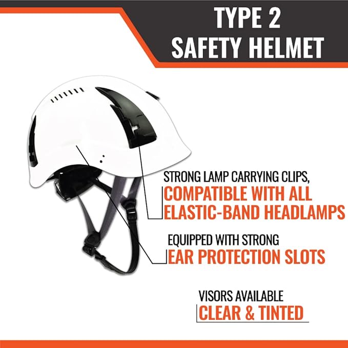 Malta Dynamics APEX Type 2 Safety Helmet – OSHA and ANSI Z89.1 Compliant Safety Hard Hats for Construction Workers and Vented Helmet for Head Protection-StrideForce Fitness