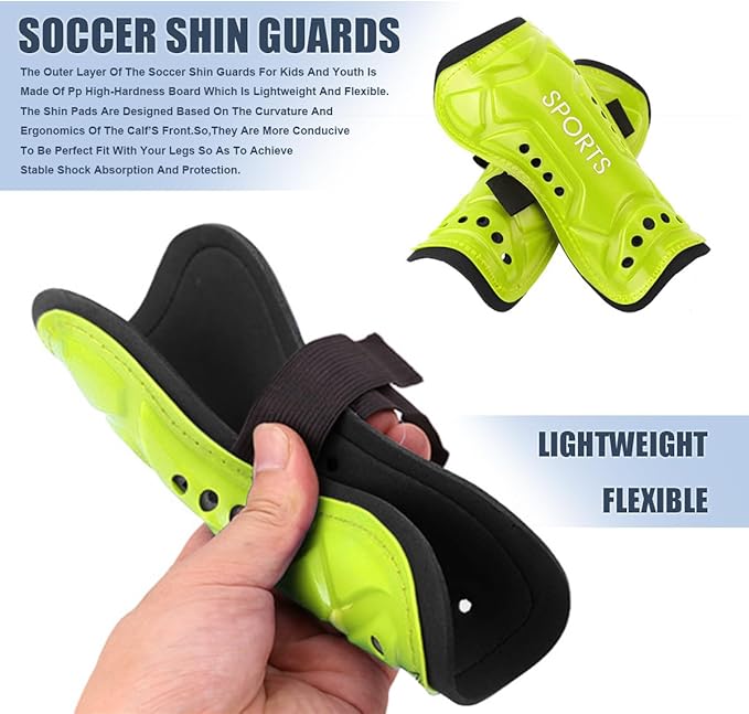 Youth Soccer Shin Guards for Kids Shin Pads Child Calf Protective Gear Protective Soccer Equipment for Boys Girls Children 3-15 Years Old-StrideForce Fitness