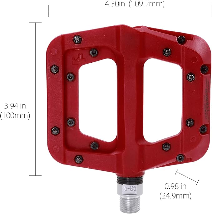 FOOKER MTB Pedals Mountain Bike Pedals 3 Bearing Non-Slip Lightweight Nylon Fiber Bicycle Platform Pedals for BMX MTB 9/16"-StrideForce Fitness