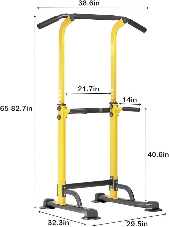 SogesHome Power Tower Pull Up Bar and Dip Station Adjustable Height Dip Stand Multi-Functional Strength Training Fitness Workout Station-StrideForce Fitness