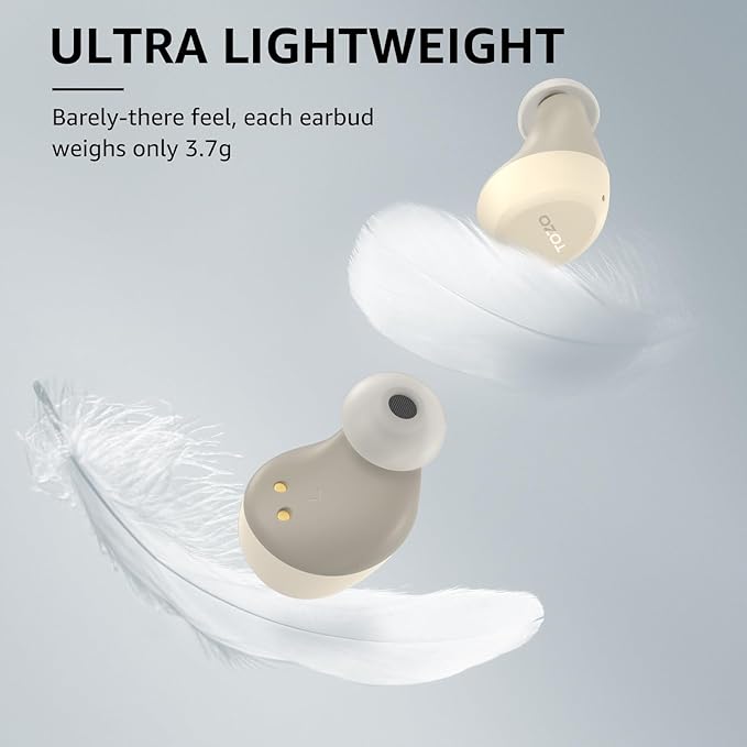 TOZO A1 Wireless Earbuds Bluetooth 5.3 Light Weight in Ear IPX5 Waterproof Headphones 2 Mic for AI Calls, Immersive Premium Sound Bass Headset with Charging Case, 32 Presets EQ Customization via App-StrideForce Fitness