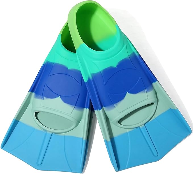 Kids Swim Fins,Short Kids Fins Youth Swimming Flippers for Lap Swimming Training for Children Girls Boys Beginners-StrideForce Fitness