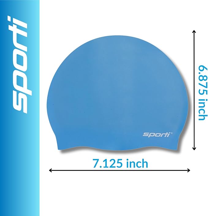 Sporti Silicone Swim Cap for Kids, Unisex Youth Swimming Cap, Protection Bathing Caps for Your Children, Aged 2-10-StrideForce Fitness