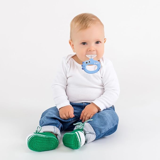 U Shaped Kids Toothbrush for Oral Care - 360° Rotating Silicone Head - Manual Self Brushing Toothbrush - Dinosaur Fun Brush for Ages 0-3 Kids