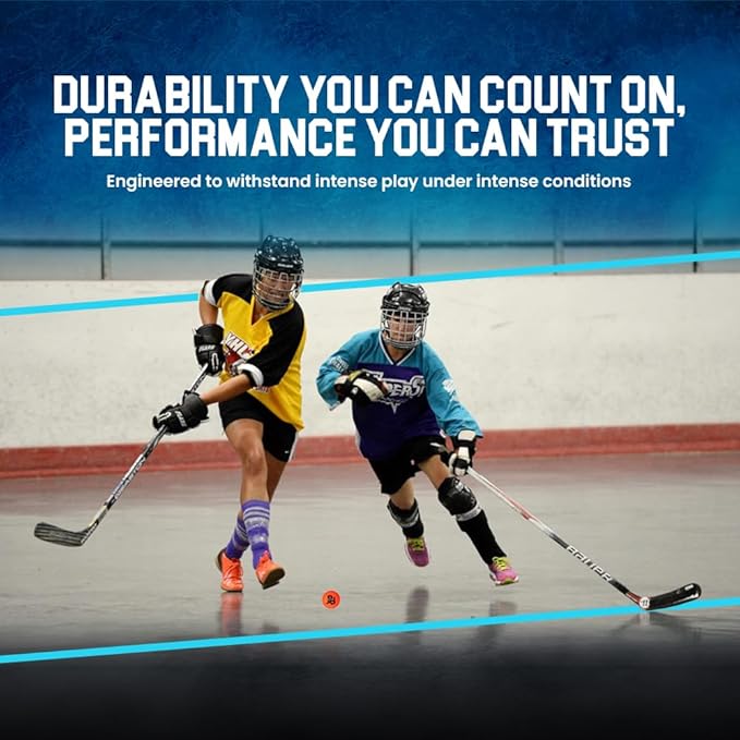 Premier Sports - 12-Pack All-Weather Street Hockey Balls – Durable, Low-Bounce, High-Visibility Balls with Reusable Storage Bag – Premier Regulation Size-StrideForce Fitness