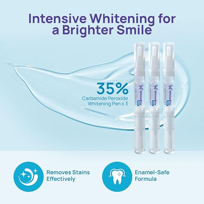 Whitebite Pro Teeth Whitening Kit for Sensitive Teeth – LED Light + 35% Carbamide Peroxide Gel + Remineralizing Gel | Premiuml-Grade Results at Home