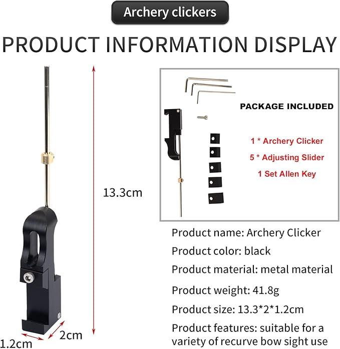 SOPOGER Archery Clicker Magnetic Recurve Bow Clicker Aluminum Bow Sight Clicker with Adjustable Slider Arrow Shooting Signal Bow Accessories for Hunting,Shooting,Competition-StrideForce Fitness