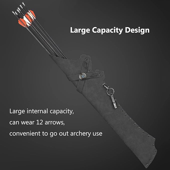 Arrow Quiver Hip Quiver for Arrows Waist Hanged Arrow Holder Adjustable PU Leather Hip Arrows Bag-StrideForce Fitness