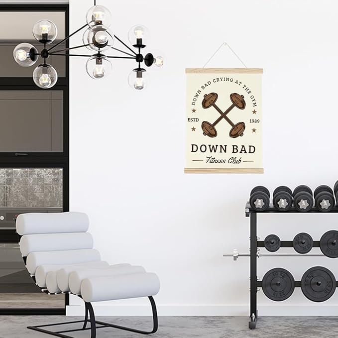 Gym Motivational Posters Funny College Dorm Posters Gifts for Guys Girls Friends Down Bad Crying at The Gym Flag Wall Art Decor Sign for Home Gym Bedroom Office-StrideForce Fitness