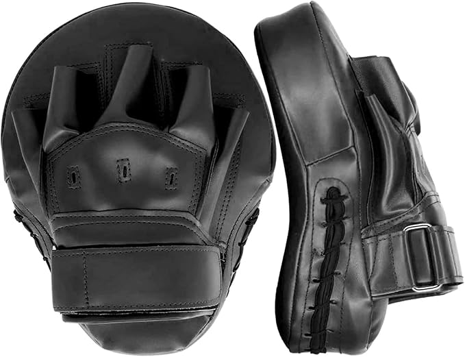 Valleycomfy Boxing Curved Focus Punching Mitts- Leatherette Training Hand Pads-StrideForce Fitness