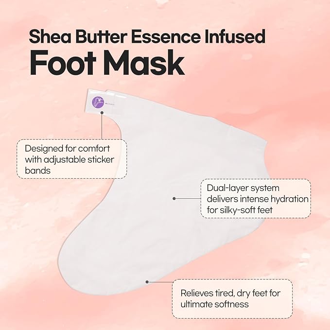 Epielle Moisturizing Foot Masks 6 Pairs, Deep Moisturizing Socks for Dry Feet & Cracked Heels, Relieve and Soften with Sunflower Seed Oil & Avocado Oil, Korean Skin Care, Spa Self Care Gifts for Women-StrideForce Fitness