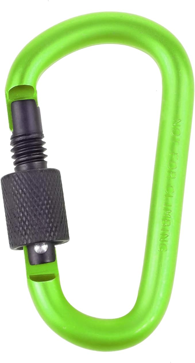 10 Pack Aluminum D Ring Key Rings Hiking Clips Locking Carabiner for Hiking Camping Fishing and Outdoor Use，Clips with Screw Gate Multicolored-StrideForce Fitness