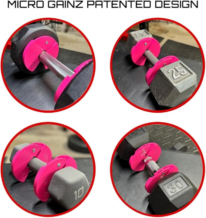 Micro Gainz Dumbbell Fractional 1.25lb Weight Plate, Ideal for Micro Loading, (Choose Color) 4 Piece Fractional Weight Plates, Designed for Dumbbell Training, Made In USA-StrideForce Fitness